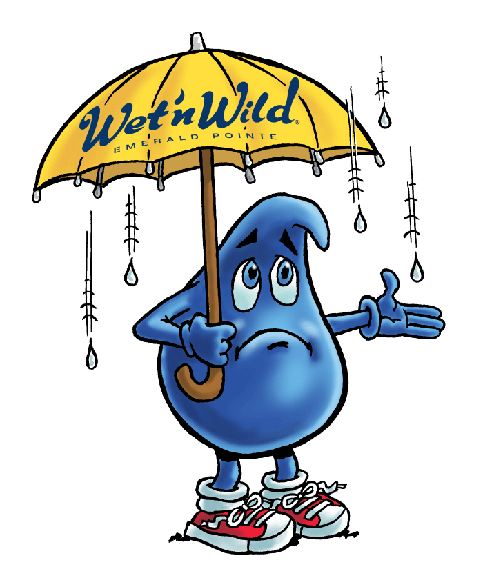 Sad Splish raindrop character