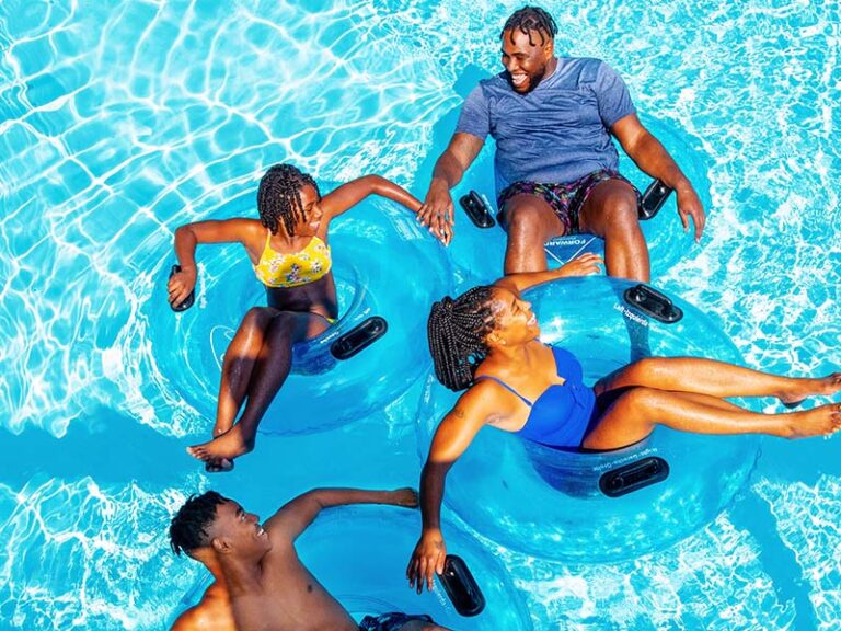 Family float down the Lazy River